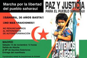 Madrid : manifestación de apoyo a la autodeterminación del pueblo saharaui
