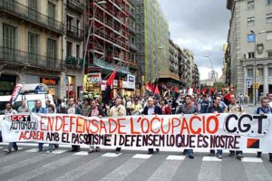 Imágenes de la manifestación de CGT en Barcelona