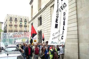 Imágenes de la manifestación de trabajadores de Parcs i Jardins en Barcelona