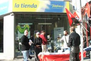 Movilizaciones de CGT en Málaga contra la política laboral del Grupo Telefónica