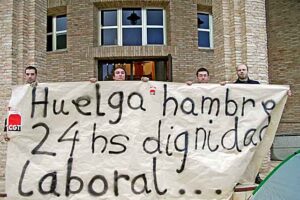 Huelga de hambre de 24 horas en la Sección Sindical de CGT en el Parque de Bomberos de Toledo.