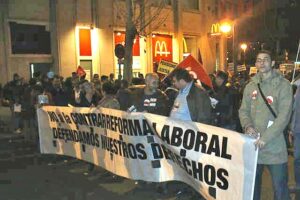 Más de 1.000 personas se manifiestan en Madrid contra la Directiva Bolkestein y contra la nueva Reforma Laboral