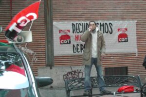 CGT realiza acto público en las calles de Getafe, contra la Reforma Laboral y la directiva Bolkestein.
