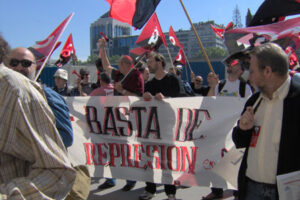 Fotogalería de la concentración del SFF-CGT en Madrid  contra la represión de Renfe Operadora y ADIF
