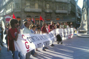 Nueva concentración de militantes de CGT y CUT en Vigo contra la Reforma Laboral