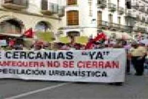 Éxito de la manifestación en Antequera en defensa del ferrocarril