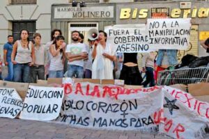 Acto de apoyo al pueblo oaxaqueño celebrado en Madrid