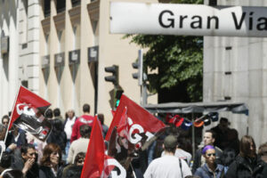 CGT se concentra frente a la sede de Telefónica en Madrid en defensa del empleo en Atento