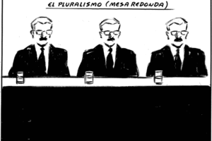 El Roto. «El pluralismo (mesa redonda)»