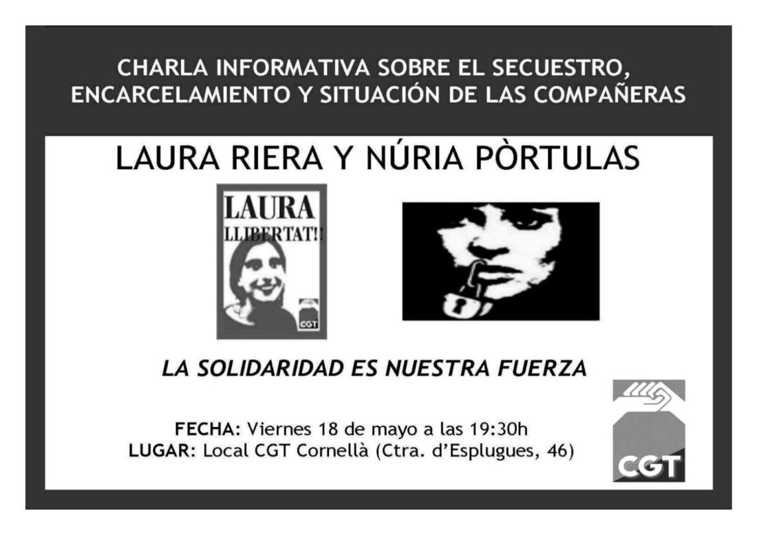 Charla informativa sobre Laura Riera y Núria Pòrtulas