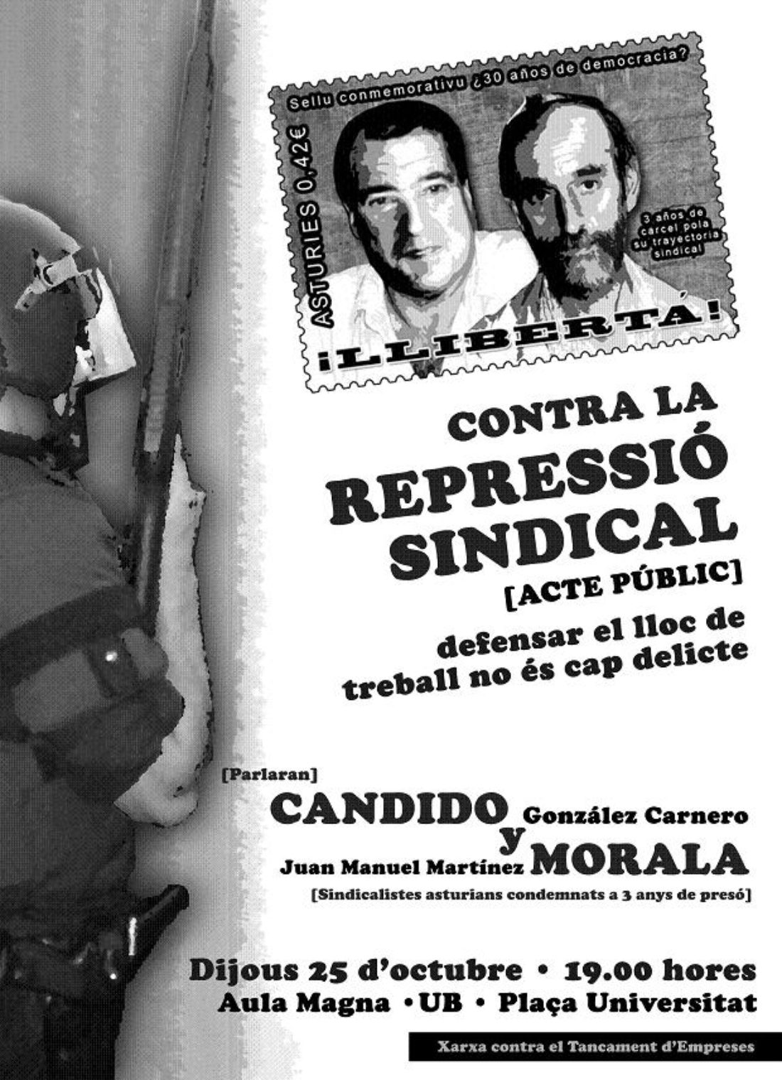 25 Octubre : Acto publico con Candido y Morala en Barcelona