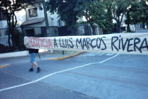Acción de solidaridad con Luisito en Santiago de Chile