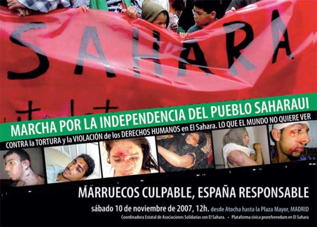 Marcha por la independencia del pueblo saharaui “Contra la tortura y la violación de los Derechos Humanos en el Sáhara”