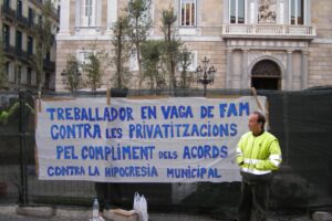 Trabajador de Parcs i Jardins en huelga de hambre