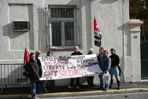 Acción en Perpignan en solidaridad con Luisito