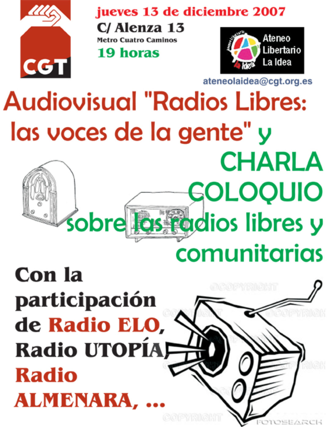 13 de diciembre, Ateneo La Idea : charla-coloquio sobre las radios libres y comunitarias