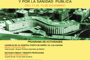 Manifiesto en defensa del hospital  Puerta de Hierro y la sanidad pública