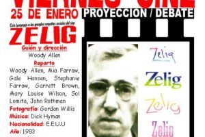 VIERNES CINE. El 25 de enero a las 20’00 h. ZELIG de Woody Allen en el local de CGT en Murcia