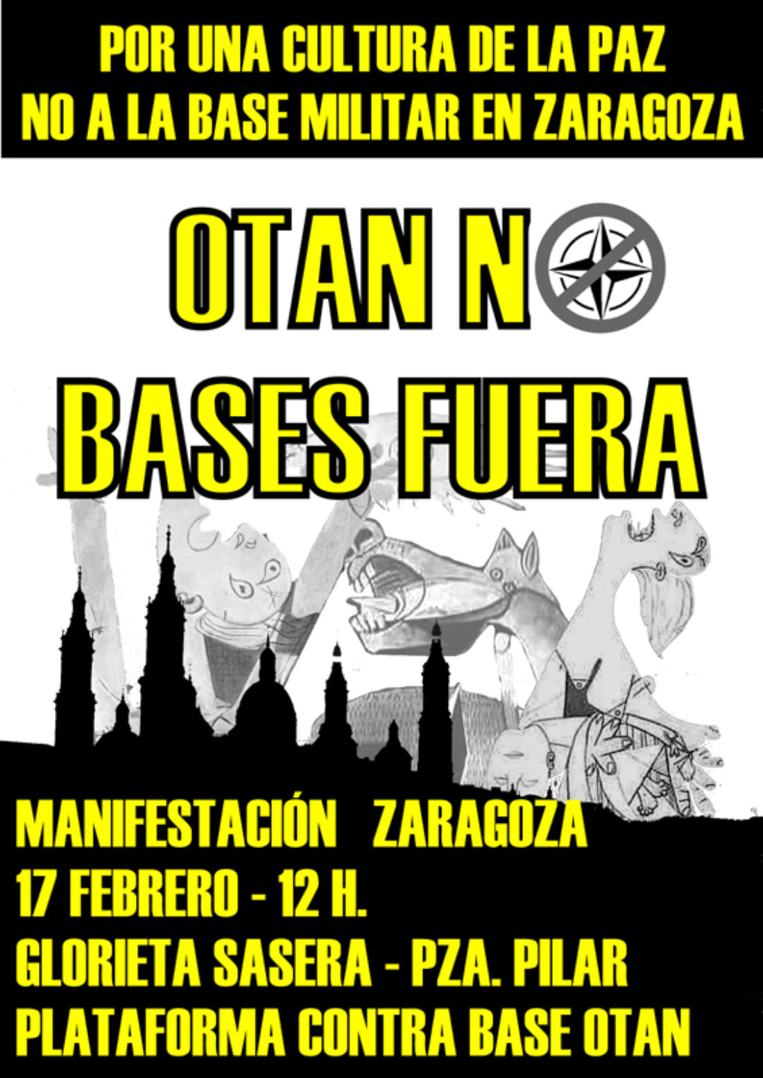 Manifestación estatal anti OTAN Zaragoza 17F