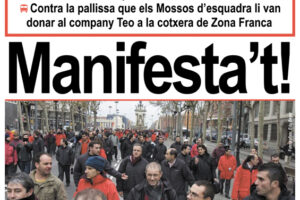 Barcelona, 9 de febrero : manifestación en apoyo a las reivindicaciones de los conductores de autobuses de TMB