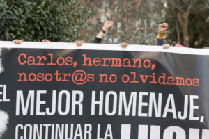 Imágenes de la concentración de ayer en Madrid contra la legalización de actos fascistas y xenófobos
