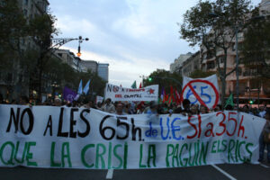 3.000 manifestants el 7 d’octubre a Barcelona convocats per la Campanya contra la Directiva europea de les 65 hores setmanals