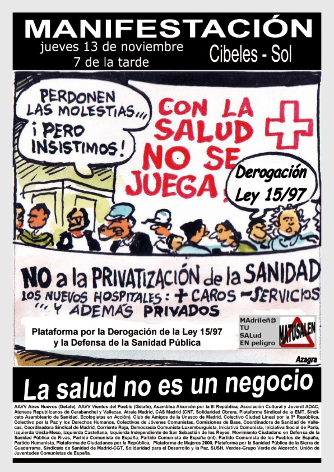 Madrid, 13 de noviembre : manifestación contra la privatización de la sanidad pública