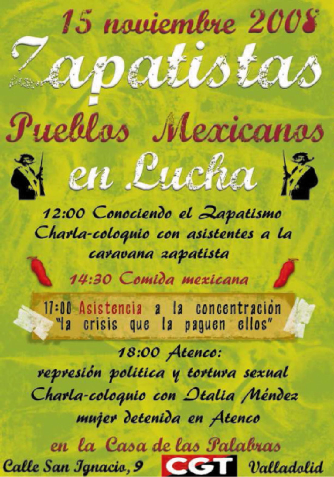 [Valladolid] Zapatistas : Pueblos Mexicanos en Lucha. Sábado 15 de noviembre de 2008 en LA CASA DE LAS PALABRAS