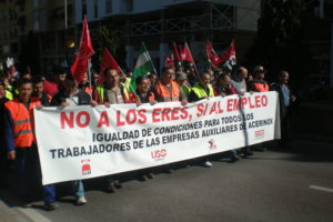 Manifestación ayer en defensa del empleo en la Bahía de Algeciras