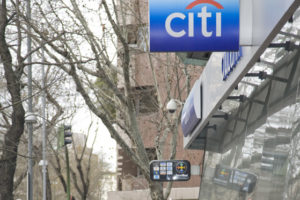 Concentración de CGT frente a la Agencia 7 de Citibank en Madrid el miércoles pasado