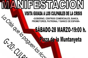 Sábado 28 de Marzo a las 19 h. en la Plaça de la Muntanyeta (ALACANT) : MANI-FESTA-ACCIÓ.