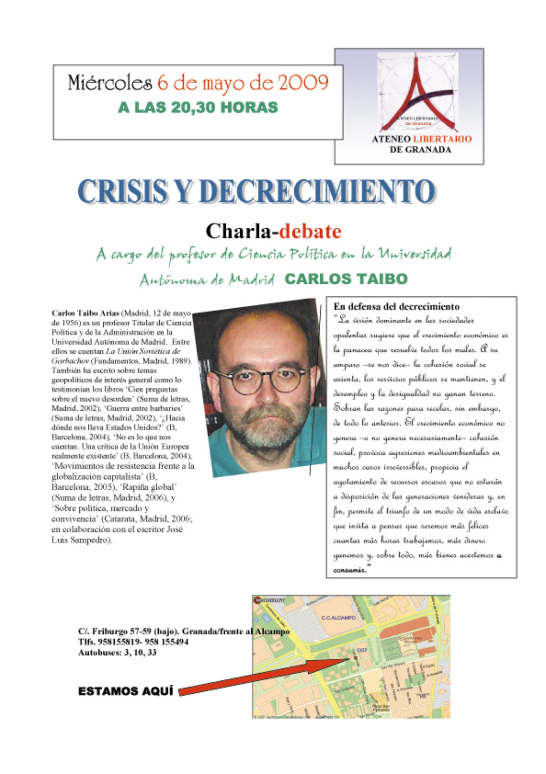 Ateneo Libertario de Granada : Charla-debate «Crisis y decrecimiento»