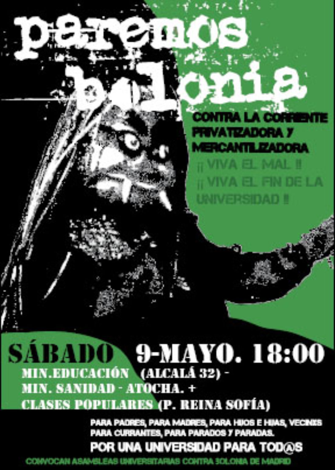 Madrid : manifestación 9 de mayo. Paremos Bolonia. Contra la Corriente Privatizadora y Mercantilizadora
