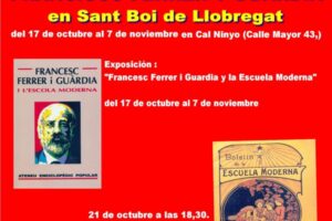 Homenaje a FRANCISCO FERRER Y GUARDIA en Sant Boi de Llobregat