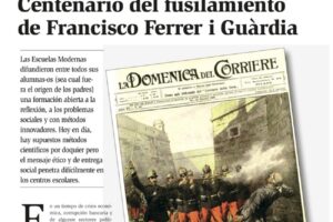 Poster «El centenario del fusilamiento de Ferrer i Guàrdia»