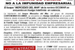 Panfleto contra la impunidad empresarial de Iscomar-Sa Nostra.
