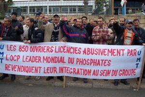 Manifestación en Rabat de los despedidos de Khourigba