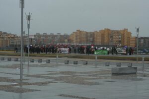 Málaga : Medio millar de personas asisten a las protestas ante Zapatero