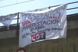 Mil anticapitalistas en la Manifestación de CGT contra la crisis en Sabadell (10 abril)