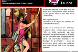 26 mayo, Madrid : «Hetaira, legalizar o no legalizar la prostitución»
