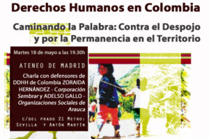 18 mayo, Madrid : Acto «Derechos Humanos en Colombia»