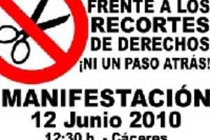 12 junio, Cáceres : CGT apoyará la concentración contra los recortes convocada por CNT