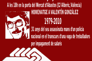 25 junio, Valencia : Homenaje a Valentín González