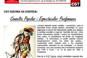 14 julio, Girona : Consulta Popular y Performance
