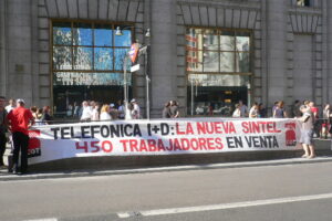 Madrid : 300 trabajadorxs de Telefónica I+D en Gran Vía contra la segregación