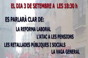 3 septiembre, Vilanova i La Geltrú : Acto público de CGT contra la reforma laboral y los recortes
