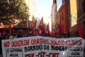 Manifestación CGT-CNT-ESK en Vitoria