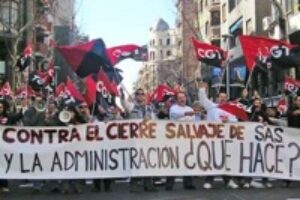 Barcelona : 124 trabajadores de SAS se concentran frente al Departament de Treball