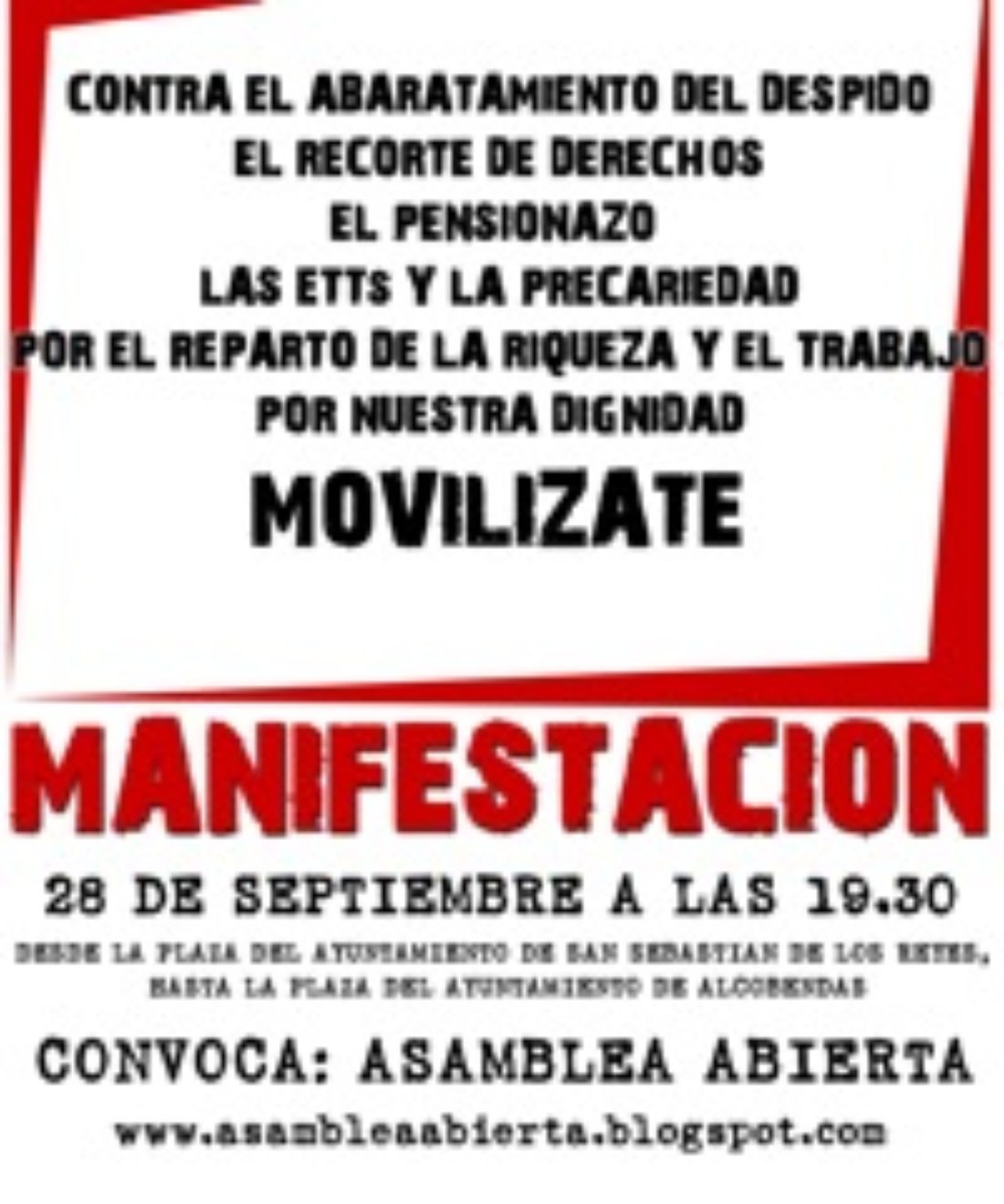 28-s. Manifestación Sanse-Alcobendas por la huelga general