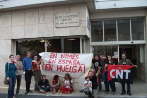 Nimes : Concentración el 29S de la CNT-F en apoyo a la Huelga General